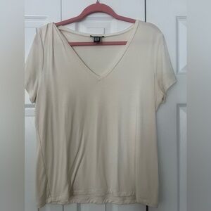 Express Cream Relaxed Fitted T-Shirt, Size XL